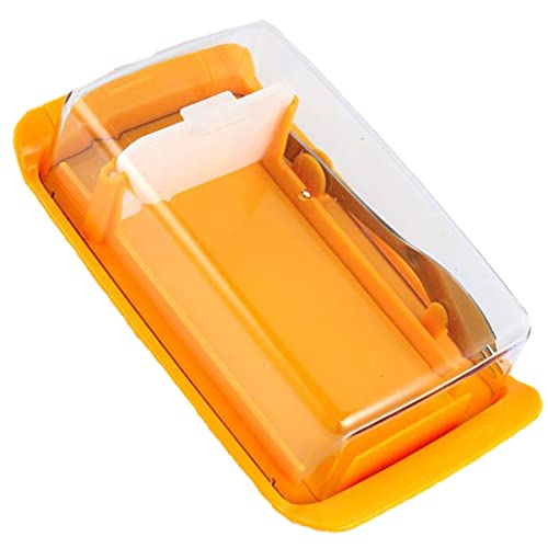 HYTROVE 1 Satz Butter Aufbewahrungsbox mit Cutter Gelbe Butterdose zur Aufbewahrung Portionsschneidung Rostfrei für Küche und Backen Hält Butter Frisch und Lecker von HYTROVE