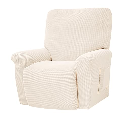 HYTROVE 1 Stück Elastischer Sesselbezug aus Rutschfester Massagesofa Husse für Stühle Waschbar und Wiederverwendbar Einsetzbar Design Weiß von HYTROVE