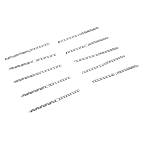 HYTROVE 10 Stück Lag Schrauben mit Links und Rechtsgewinde für Kabelgeländersysteme Robuste Befestigungselemente für Drahtseilmontage und Korrosionsbeständig für und Außenanwendungen HYTROVE 10 Stück Lag Schrauben mit Links und Rechtsgewinde für Kabelgeländersysteme Robuste Befestigungselemente für Drahtseilmontage und Korrosionsbeständig für und Außenanwendungen von HYTROVE
