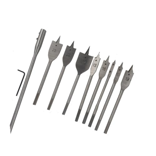 HYTROVE 10 Stück Teiliges Holzbohrer Set mit Sechskantigem Schaft Dreispitzige Flachbohrer aus Hochwertigem Hochlegiertem Stahl Präzise Positionierung Kompatibel mit Tisch von HYTROVE