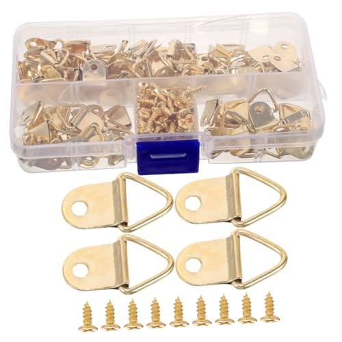 HYTROVE 100 Sätze Triangular Ring Hooks für Bilderrahmen mit Schrauben Metall Bilderaufhänger für Fotos Gemälde und Kunstwerke für Wandmontage und Vielseitigen Einsatz HYTROVE 100 Sätze Triangular Ring Hooks für Bilderrahmen mit Schrauben Metall Bilderaufhänger für Fotos Gemälde und Kunstwerke für Wandmontage und Vielseitigen Einsatz von HYTROVE