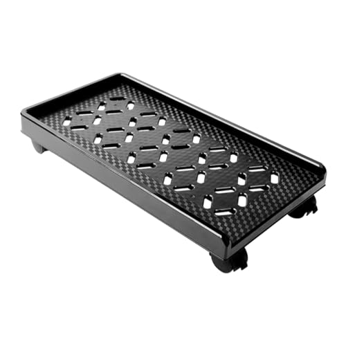 HYTROVE 1Stk Computerbasis Stehpult-Konverter Computerständer für Desktop-Tower Wagen Rad schreintischorganizer Schreibtisch Organiser Mobiler CPU-Ständer CPU Ständer mit Rädern Abs Black von HYTROVE