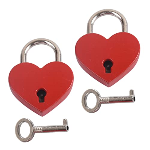 HYTROVE 2 Sätze Herzschlösser mit Schlüssel Liebe Herz Vorhängeschlösser für Tagebuch Schmuckbox und Handtasche Perfektes für Jahrestag oder Valentinstag HYTROVE 2 Sätze Herzschlösser mit Schlüssel Liebe Herz Vorhängeschlösser für Tagebuch Schmuckbox und Handtasche Perfektes für Jahrestag oder Valentinstag von HYTROVE