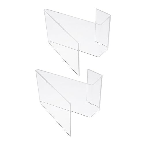 HYTROVE Acryl Buchständer 2 Stück Transparent Vertikaler Buchhalter für Bücher Tablets Schreibtisch Organizer Langlebig und Formstabil von HYTROVE
