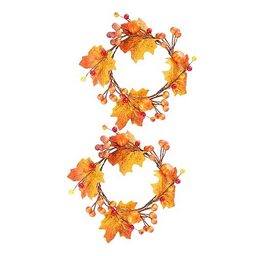 HYTROVE 2 Stück Künstlicher Ahornblatt Kranz mit Kürbis Teiliges Festliche Dekoration für Thanksgiving und Herbst Langlebig und Pflegeleicht für Tisch und Wohnraumgestaltung HYTROVE 2 Stück Künstlicher Ahornblatt Kranz mit Kürbis Teiliges Festliche Dekoration für Thanksgiving und Herbst Langlebig und Pflegeleicht für Tisch und Wohnraumgestaltung von HYTROVE