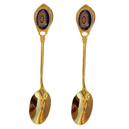 HYTROVE 2 Stück Teiliges Retro Kaffeelöffel aus Edelstahl Kreativer Dessert Rührlöffel mit Verlängertem Griff Spiegelpoliert Komfortabel und Lebensmittelecht für Kaffee und Süßspeisen HYTROVE 2 Stück Teiliges Retro Kaffeelöffel aus Edelstahl Kreativer Dessert Rührlöffel mit Verlängertem Griff Spiegelpoliert Komfortabel und Lebensmittelecht für Kaffee und Süßspeisen von HYTROVE