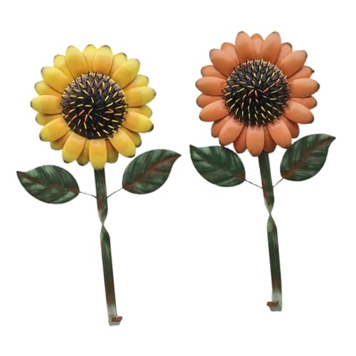 HYTROVE Sonnenblumen Wandhaken aus Kreativer Dekorativer Aufbewahrungshaken für Schlüssel Handtücher und Installieren 2 Stücke von HYTROVE