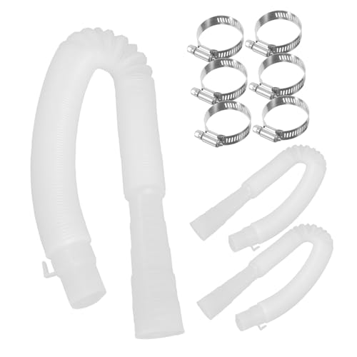 HYTROVE 3 Sätze Poolpumpenschlauch Set Teiliges Ersatzschlauch Set für Schwimmbadfilterpumpen Flexible und Langlebige Poolschläuche Kompatibel mit Verschiedenen Pumpen Weiß von HYTROVE
