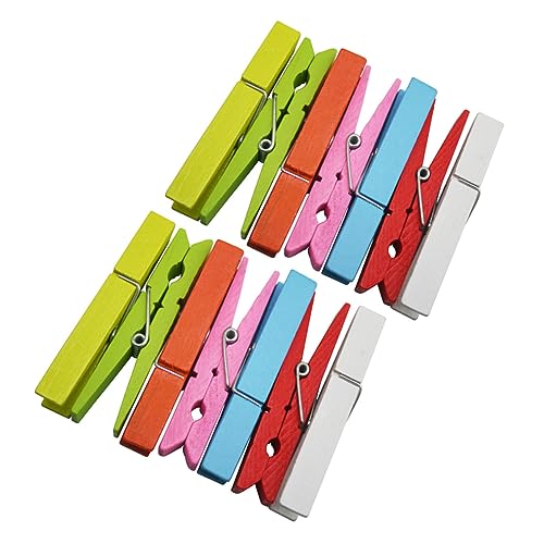 HYTROVE 3 Satz Holzklammern Set Bunte Foto und Snackklammern mit Schnur Wiederverwendbar für Hochzeiten Geburtstagsfeiern Weihnachten und von HYTROVE