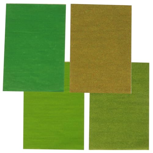 HYTROVE 4 Stück Gefälschte Rasendekoration statisch Landschaft Grasfliesen künstliches Rasengras im Freien Matten Mini-Modell Gras Kunstrasen Kunsthandwerk aus Gras Papier von HYTROVE