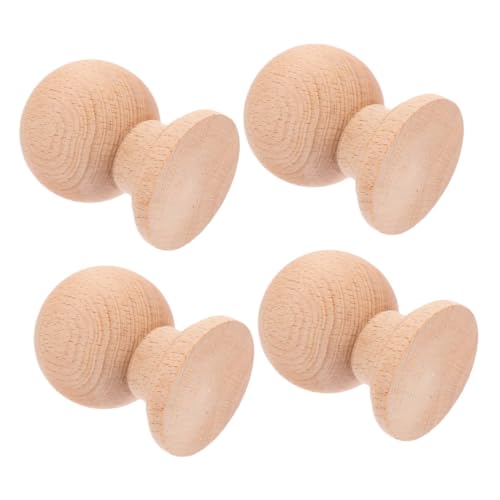 HYTROVE 4 Stück Holzknöpfe Romanischer Stil Holzkugel Finials DIY Möbel Dekoration Gardinenstangen Endkappen Khaki von HYTROVE