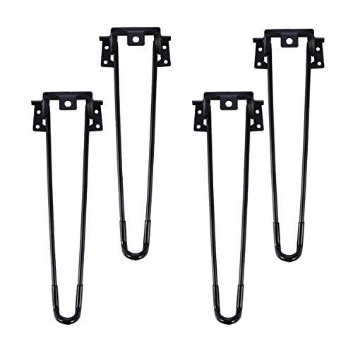 HYTROVE 4 Stück Klappbare Haarnadel Tischbeine Aus Metall Doppelstab Möbelbeine Für Esstisch Couchtisch Schreibtisch Inklusive Bodenschoner Und Schrauben von HYTROVE