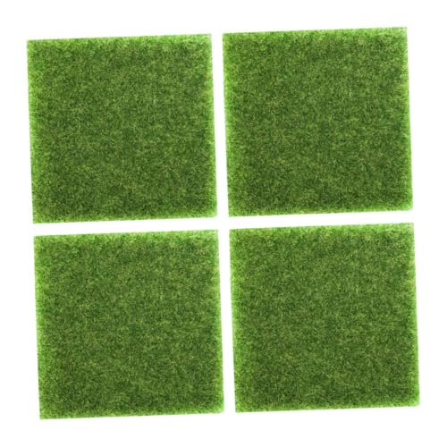 HYTROVE 4 Stück Künstliche Grasmatte Teiliges für Dekorative Simulationsturf für und Außenbereiche Pflegeleicht und Vielseitig Einsetzbar von HYTROVE