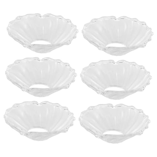 HYTROVE 6stücke Glas-wachs-tropffänger Für Kerzen Klarer Schutzhalter Tropfensammler Für Kerzenständer Geriffeltes Design Passform Dekorativer Wachsfänger Aus Glas von HYTROVE