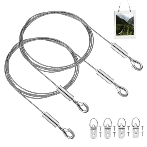 HYTROVE Bildaufhängungsset mit Verstellbarem Draht und Bildaufhängern Kabel für Spiegel Pflanzen und Dekorationen Einfache Installation und Sicherer Halt HYTROVE Bildaufhängungsset mit Verstellbarem Draht und Bildaufhängern Kabel für Spiegel Pflanzen und Dekorationen Einfache Installation und Sicherer Halt von HYTROVE