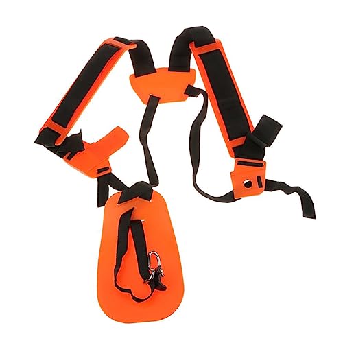 HYTROVE Doppelter Trimmer Schultergurt Verstellbarer Gurt für Freischneider und Rasentrimmer Orange mit Komfortabler Polsterung und Einfacher Befestigung für Gartenarbeiten von HYTROVE