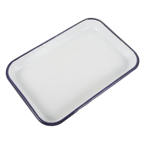 HYTROVE Emaille Backform Rechteckig Langlebiges Tablett für Grillen Backen und Servieren für Küche Restaurant und Design mit Blauem von HYTROVE