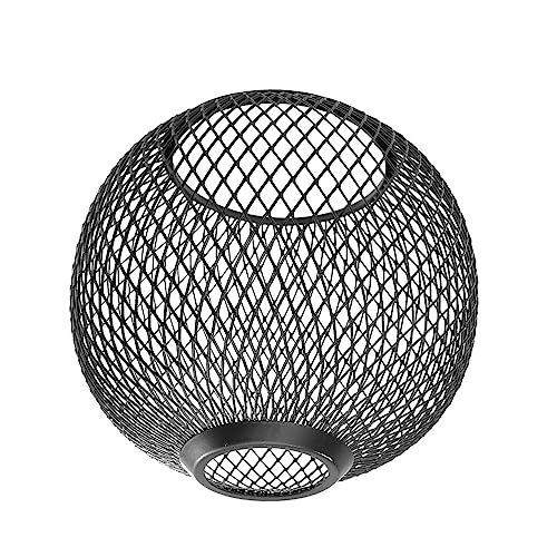 HYTROVE Hollow Out Lampenschirm Metall für Deckenleuchten Sphärische Lichtabdeckung Schwarz für Schlafzimmer Bar und Restaurant Elegante Raumdekoration mit Warmem Licht von HYTROVE