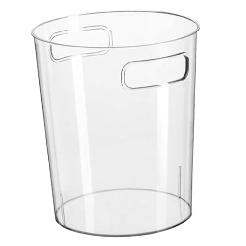HYTROVE Klarer Abfallbehälter für Büro Praktischer Mülleimer mit Griff Transparenter Müllcontainer für Arbeitsplatte Φ Langlebig und Einfach zu Reinigen von HYTROVE