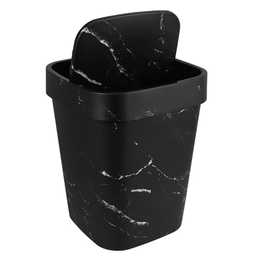 HYTROVE Kleiner Mülleimer mit Deckel im Marmor Design Plastik Abfalleimer für Badezimmer Küche und Schlafzimmer Eleganter Müllcontainer für Vielseitige Anwendungen HYTROVE Kleiner Mülleimer mit Deckel im Marmor Design Plastik Abfalleimer für Badezimmer Küche und Schlafzimmer Eleganter Müllcontainer für Vielseitige Anwendungen von HYTROVE