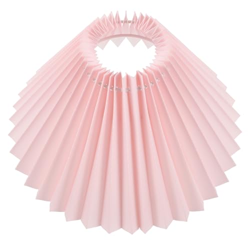 HYTROVE Kreativer Faltenlampenschirm Rosa Tischlampenabdeckung für Schlafzimmer Wohnzimmer und Cafés Hochwertiger Ersatzlampenschirm mit Modernem Design von HYTROVE