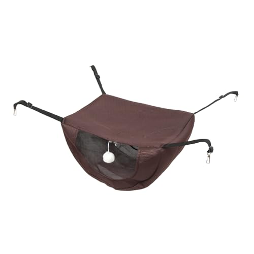 HYTROVE Cat Cage Hammock Atmungsaktive Katzenhängematte Für Sommer Waschbare Hängematte Für Katzen Und Kleine Haustiere Für Ratten Chinchillas Und Hamster Kaffee von HYTROVE