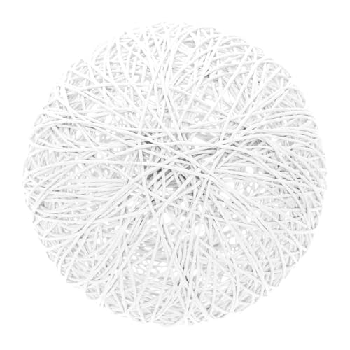 HYTROVE Runder Lampenschirm Rattan Durchmesser für Pendelleuchten und Deckenleuchten Boho Stil Warme und Einladende Beleuchtung für Wohnräume Garten und Schlafzimmer von HYTROVE
