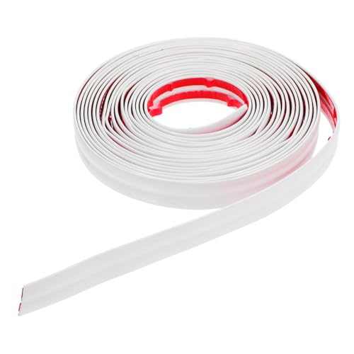 HYTROVE Selbstklebender PVC Bodenübergangsstreifen Dekorative Wand und Fußleisten für Teppich Fliesen und Bodenübergänge Breit Weiß Installieren von HYTROVE