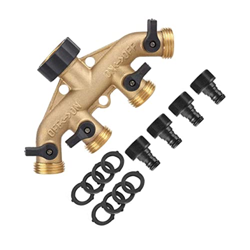 HYTROVE Wasserhahn Verteiler Kugelhahn Schlauchadapter für Gartenbewässerung Eu Standard mit Dichtungen und Einfachem an Standardschläuche von HYTROVE