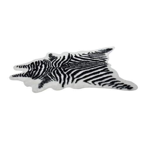 HYTROVE Zebra Print Teppich Weicher Rutschfester Wohnzimmer Bodenmatte Dekorativer Waschbarer Sitz und Bereichsteppich für Stilvolle Heimdekoration von HYTROVE