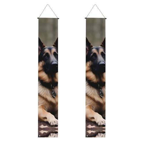 HYTTER Ahorn Deutscher Schäferhund gedruckt Graduation Veranda Banner – stabil, langlebig, waschbar und wiederverwendbar Abschlussdekoration für Partys, Zeremonien, Haustüren von HYTTER