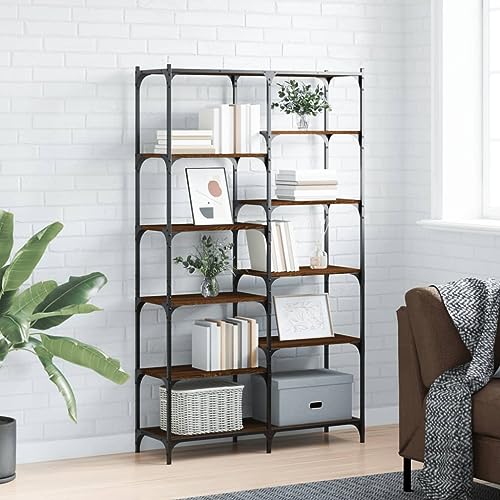 HYUFEIAO Bücherregal, doppelt breit, 5 Etagen, Bücherregale mit Aufbewahrungsregalen, großes Bücherregal, modernes hohes Bücherregal mit 10 offenen Ausstellungsregalen für Wohnzimmer, Büro HYUFEIAO Bücherregal, doppelt breit, 5 Etagen, Bücherregale mit Aufbewahrungsregalen, großes Bücherregal, modernes hohes Bücherregal mit 10 offenen Ausstellungsregalen für Wohnzimmer, Büro von HYUFEIAO