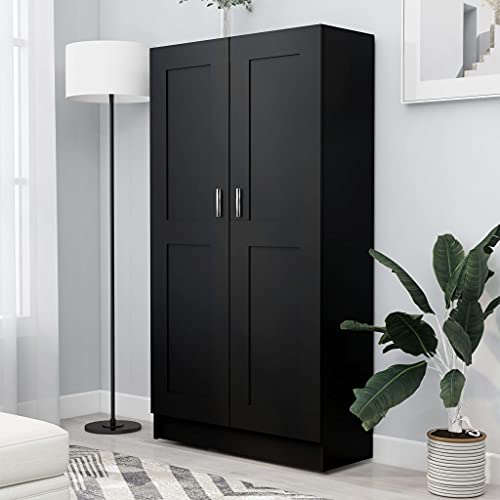 HYUFEIAO Bücherregal mit 4 Ebenen, hoher Schrank, Bücherregal mit Türen und 4 Regalen, Heimbüro, Turm, Medien-Organizer, 150 cm, Präsentationsregal für Wohnzimmer, Schlafzimmer, Schwarz HYUFEIAO Bücherregal mit 4 Ebenen, hoher Schrank, Bücherregal mit Türen und 4 Regalen, Heimbüro, Turm, Medien-Organizer, 150 cm, Präsentationsregal für Wohnzimmer, Schlafzimmer, Schwarz von HYUFEIAO