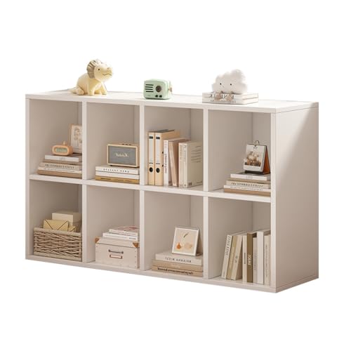 HYUFEIAO Bücherregal mit 8 Würfeln, Holz, langes Aufbewahrung, Organizer, Bücherregal, vertikale oder horizontale Regale für Zuhause, Büro, Arbeitsplatz, Wohnzimmer, Eingangsbereich, Schlafzimmer und von HYUFEIAO