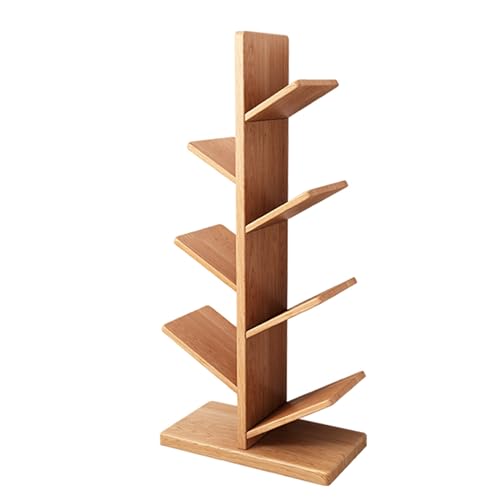 HYUFEIAO Eck-Bücherregal für Kinder mit 4–7 Ebenen, platzsparendes Bücherregal, Mehrzweckboden, Holz-Bücherregale, Ausstellungsregal für kleine Räume, einfache Montage (Farbe: Holz, Größe: 7 Etagen) von HYUFEIAO