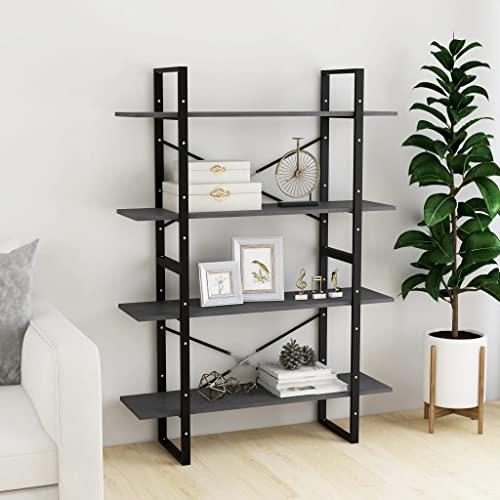 HYUFEIAO Industrielles Bücherregal mit X-Metallstütze, 4 Etagen, stehender Organizer, Ausstellungsregal, Bücherregal für Wohnzimmer, Schlafzimmer, Küche, Naturgrau HYUFEIAO Industrielles Bücherregal mit X-Metallstütze, 4 Etagen, stehender Organizer, Ausstellungsregal, Bücherregal für Wohnzimmer, Schlafzimmer, Küche, Naturgrau von HYUFEIAO