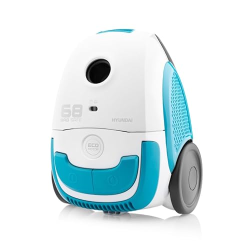 HYUNDAI ELECTRONICS Staubsauger mit Beutel VC068WB I 800 W I ECO-Motor I 2l Volumen I Weiß/Blau von HYUNDAI ELECTRONICS