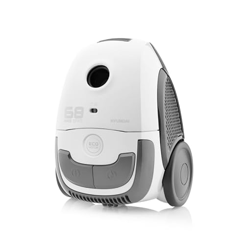 HYUNDAI ELECTRONICS Staubsauger mit Beutel VC068WG I 800 W I ECO-Motor I 2l Volumen I Weiß/Grau von HYUNDAI ELECTRONICS