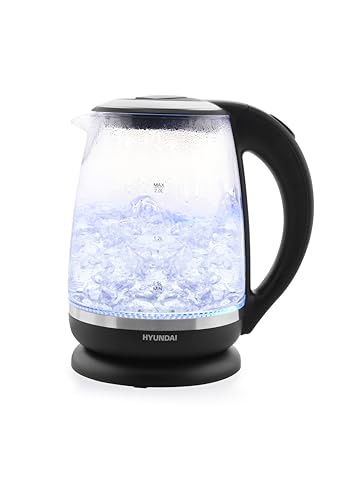 HYUNDAI ELECTRONICS VK 745 Glas Wasserkocher I 2 200 W I 2 Liter I Beleuchtung I Überhitzungsschutz I Wasserstandanzeige von HYUNDAI ELECTRONICS