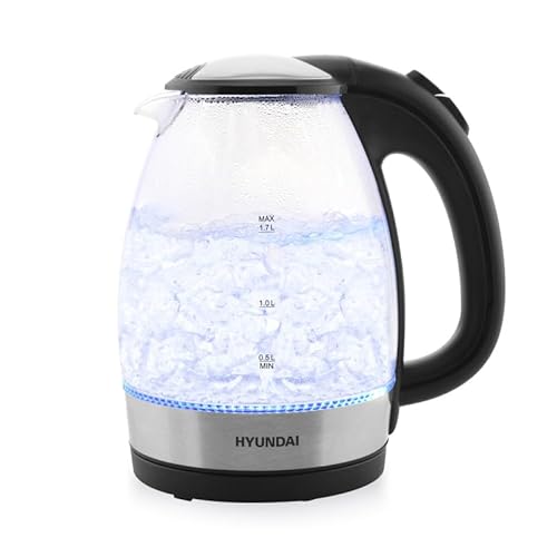 HYUNDAI ELECTRONICS VK741 Glas Wasserkocher I 1.7 L I 2200 W I Innenbeleuchtung I Wasserstandanzeige von HYUNDAI ELECTRONICS