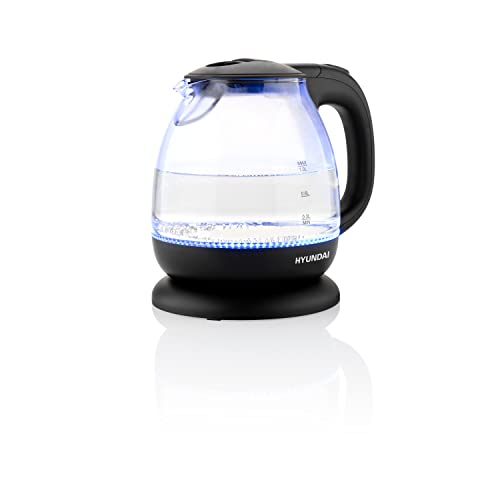 HYUNDAI VK 101 Glas Wasserkocher I LED Beleuchtung I Überhitzungsschutz I 1.0 Liter I 1100 Watt von Hyundai