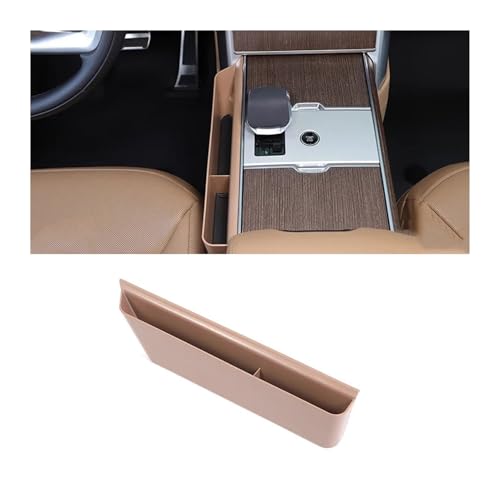 HYUOIND Kompatibel Mit Land Rover Range Rover Vogue 2023+ L460 ABS Schwarz Auto Mittelkonsole Seitliche Aufbewahrungsbox Handyablage Innenzubehör(Amber Brown-Left) von HYUOIND