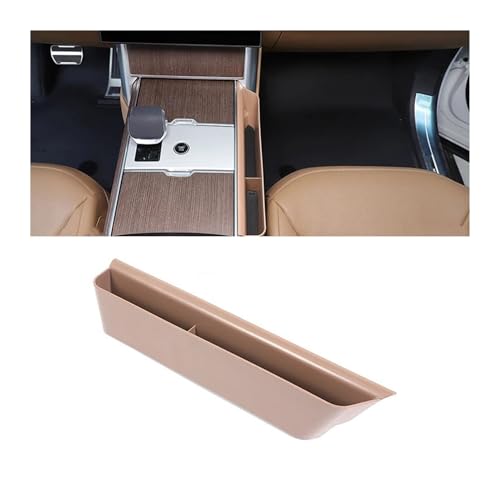 HYUOIND Kompatibel Mit Land Rover Range Rover Vogue 2023+ L460 ABS Schwarz Auto Mittelkonsole Seitliche Aufbewahrungsbox Handyablage Innenzubehör(Amber Brown-Right) von HYUOIND