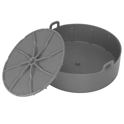 Luftbraten-Silikon-Grillpfanne, Kuchenmatte, Korb, Küchenwerkzeug für gesundes Kochen (grau) von HYWHUYANG