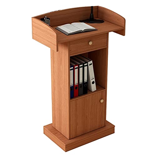 Podium Ständer Holz, Höhe 48,8 IN Kanzeln Für Kirchen, Empfangspult Rednerpult Mit Geräumiger Schublade Für Hotels, Seminare, Hochzeiten Und Klassenzimmer (Color : D, S : 60x42x124CM) von HYXSHOP