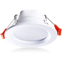 4er Set LED Deckeneinbaustrahler IP65 Wasserdicht 5W Warmweiß Rund Einbaustrahler, Kunststoff, Weiß 4er Set LED Deckeneinbaustrahler IP65 Wasserdicht 5W Warmweiß Rund Einbaustrahler, Kunststoff, Weiß von HYY AR