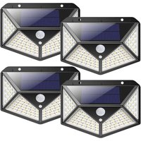 Solarleuchten Außen【Leistungsstarke Version 4er Pack】100 LED 1200 mAh Wasserdichte Außenbeleuchtung 270° Solarleuchte Bewegungsmelder 180° von HYY AR
