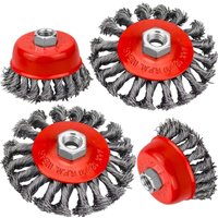 Stück Kegelbürsten, Twist-Bürsten, 2 Größen, 75 mm, 100 mm, mit M14-Gewinde für 115 mm Winkelschleifer von HYY AR