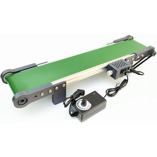 PVC-Desktop-Förderband, 50/70/100 x 10 cm kleines elektrisches Fließband-Förderband, Geschwindigkeit einstellbar, Unterstützung vorwärts und rückwärts, für Lebensmittelverarbeitung, Produktverpackung von HYYKEJI