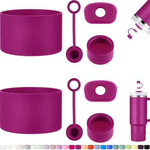 HYZ 8-teiliges Zubehör für Stanley Becher, auslaufsicheres Silikon-Stopper-Set und Schutzmanschette, inklusive Strohhalm-Abdeckkappe für Stanley H2.0, 567.0 g, 850.5 g, 1,134.0 g, Fuchsia HYZ 8-teiliges Zubehör für Stanley Becher, auslaufsicheres Silikon-Stopper-Set und Schutzmanschette, inklusive Strohhalm-Abdeckkappe für Stanley H2.0, 567.0 g, 850.5 g, 1,134.0 g, Fuchsia von HYZ